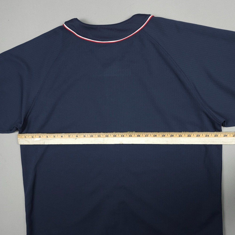 MLB Atlanta Braves Navy Blue Red Trim Baseball Jersey - Picture 10 of 14
